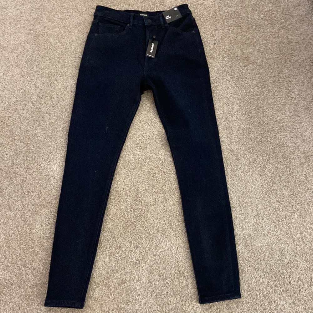 Express Skinny High Rise Jeans with Shimmer, Size 4